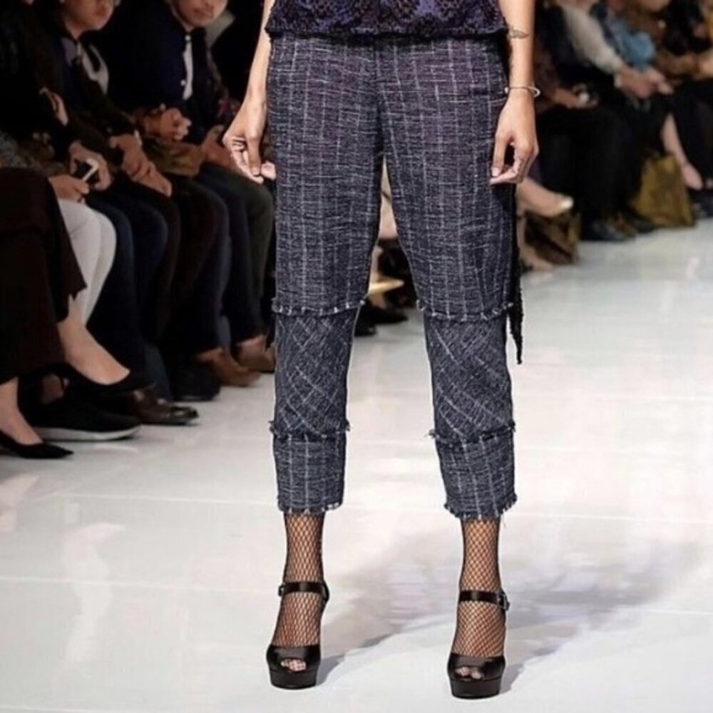 Natalia Kiantoro Bahan Escher pants tweed black/cream size UK8/US4